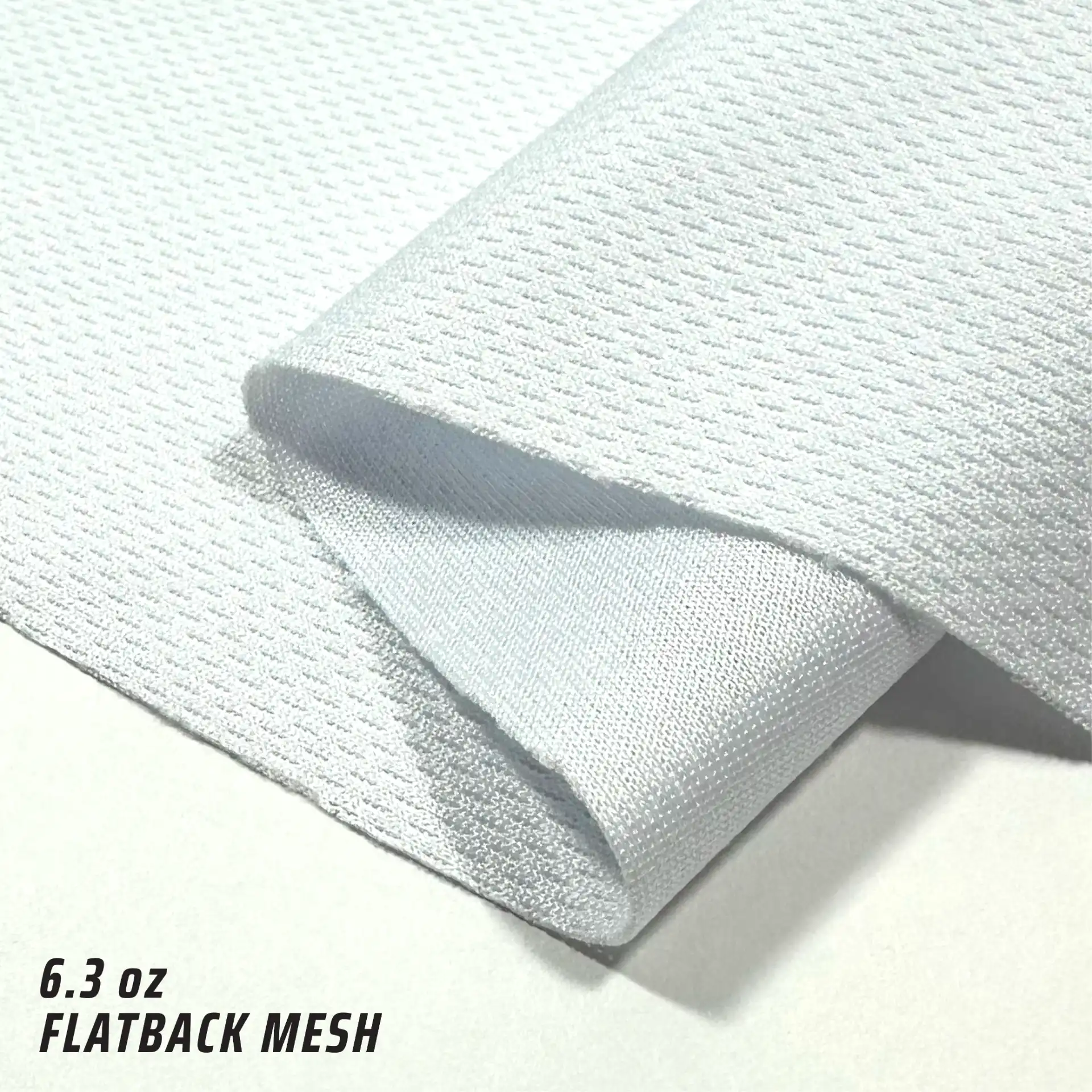 6.3oz Flatback Mesh fabric texture and appearance